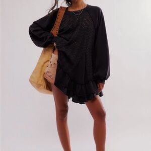 Free People Plus Sized Black Tunic Top